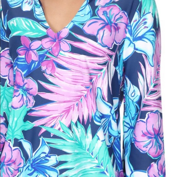 Aryeh Purple Floral 3/4 Sleeve Sheath Dress - Picture 3 of 4